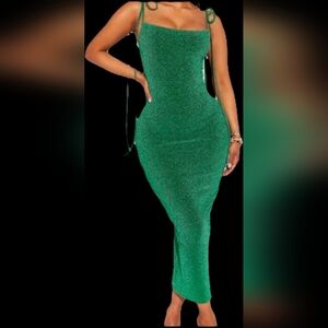 Fashion Nova Sparkling Green Midi Dress
